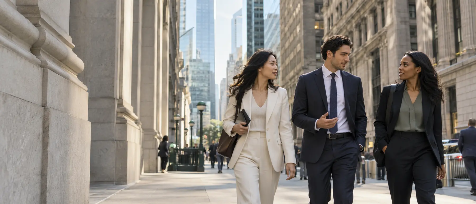 Finance professionals in Lower Manhattan